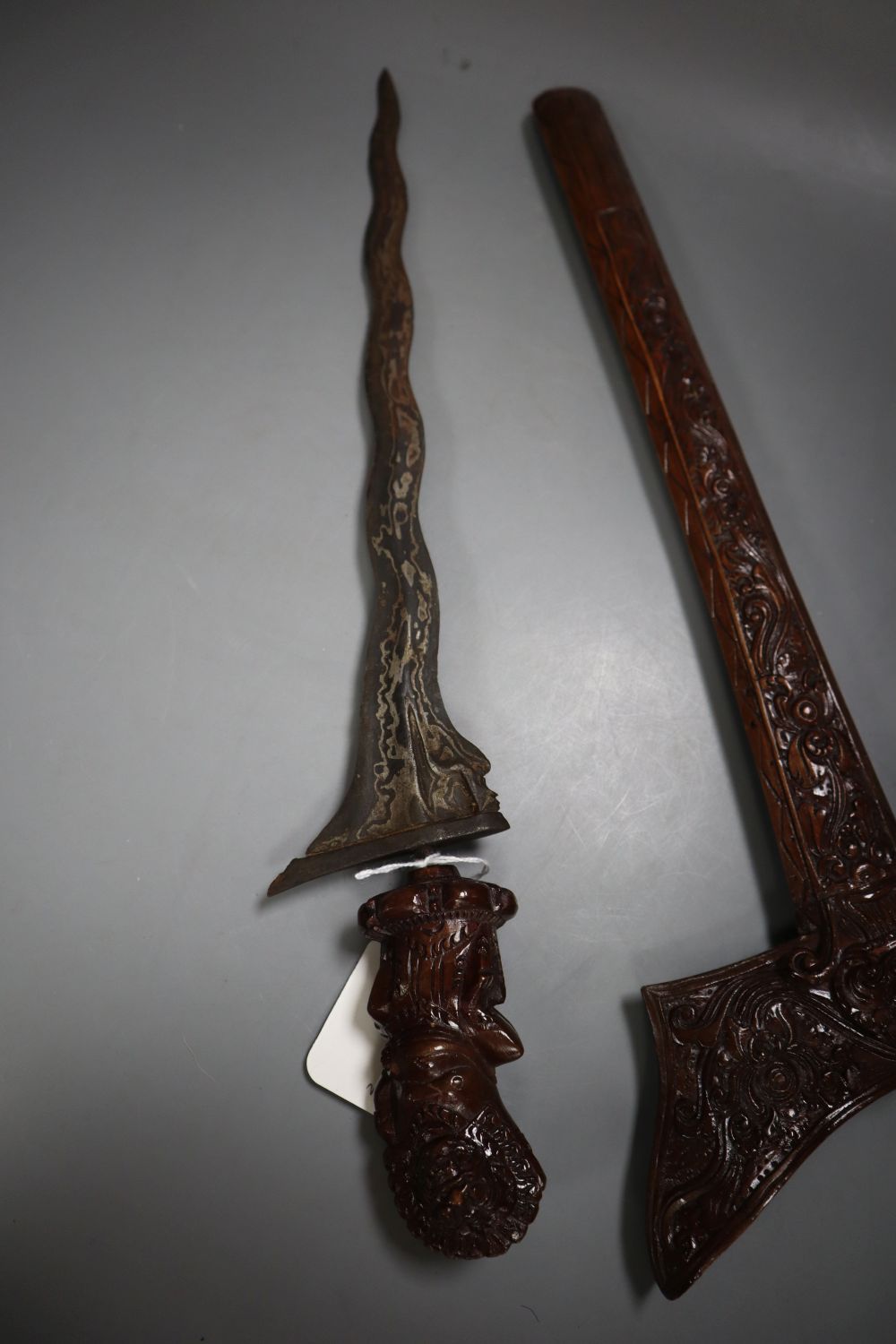 A Bali kris and a Tibetan/Bhutan knife, 50cm